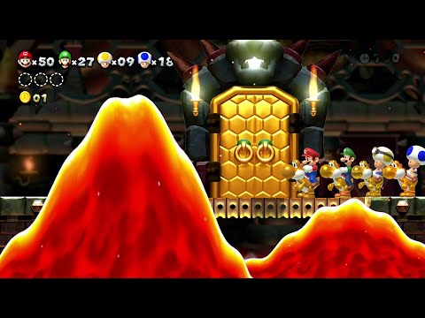 New Super Mario Bros U (Cloudy) – 4 Players Co Op Walkthrough FINAL BOSS