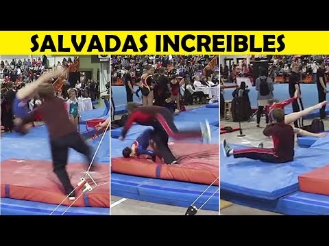 Top 12 Gymnasts Who Were Saved By Their Spotters - PART 1