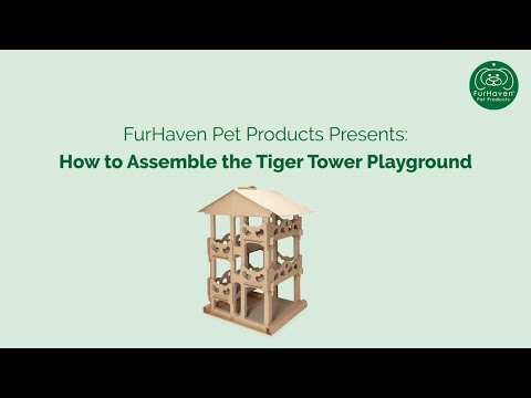 Furhaven Tower Playground Corrugated Scratcher House with Catnip Video