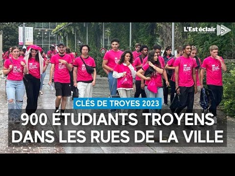 Une pluie d'étudiants sur la ville à l'occasion des Clés de Troyes 2023