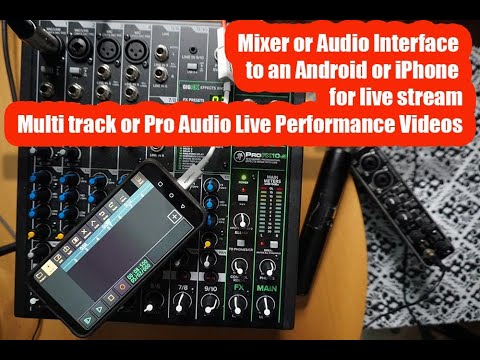 USB Mixer Audio Interface to Android or iPhone for live stream, Multi track, Podcast or Music Videos