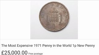 UK 1971 1 New Penny Coin SELLING on EBAY £25000