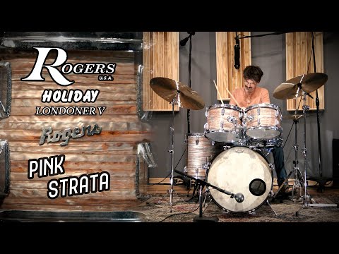 Rogers 20/12/13/16" Holiday Londoner V Drum Set - Pink Strata VIDEO image 21