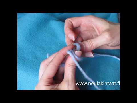 How to start Nalbinding - 6. Knot on the thumb & twist needle