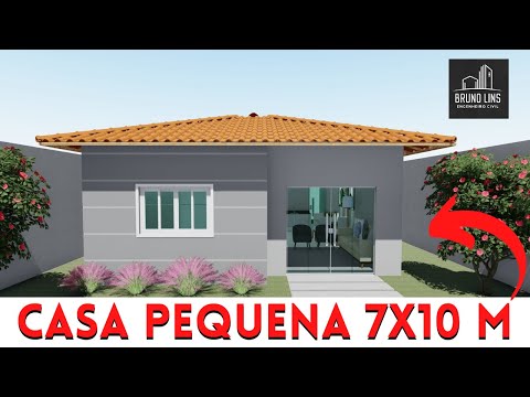 PLANTA DE CASA COM 03 QUARTOS (01 SUÍTE) 7x10 METROS