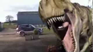 T-Rex spotted in North Yorkshire.   (it's a shame it didn't  destroy that green car behind it)