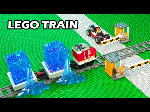 I Build Lego Railroad Crossing to Help Train and Truck