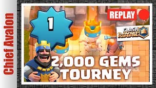 REPLAY: FREE 2&#39;000 GEMS TOURNAMENT | SUBSCRIBE FOR PASSWORD | LEVEL 1 LADDER | Clash Royale