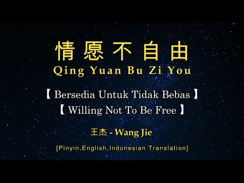 Qing Yuan Bu Zi You 【情愿不自由】王杰 - Wang Jie【Bersedia Untuk Tidak Bebas】【Willing Not To Be Free】Lyrics