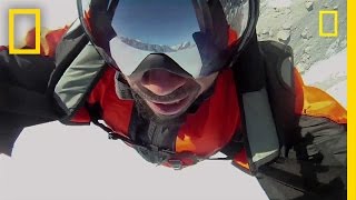 Headfirst Dive Off Mountain — National Geographic Magazine September Edition for iPad®