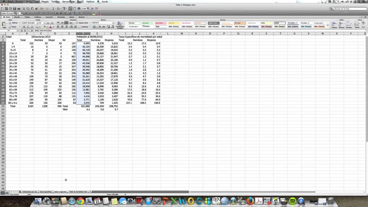 Tabla de mortalidad I