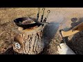 Video Thumbnail for Cooking Trout On My Rocket Log Stove