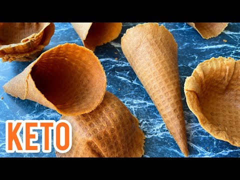 🍦Crispy Keto Waffle Ice Cream Cone & Bowls