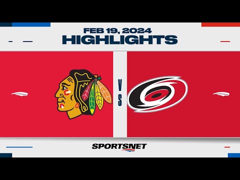 NHL Highlights | Blackhawks vs. Hurricanes - February 19, 2024