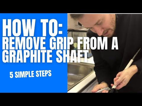 Part of a video titled How to cut off and remove a golf grip from graphite shaft without any ...