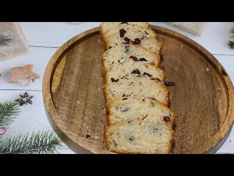 Rose almond cranberry cake| Tea time cake |