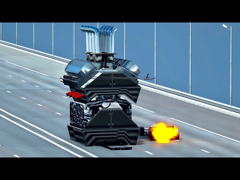 Formula Jet Engine vs Giant Engine Monster - Drag Race 10 KM