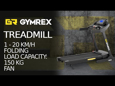 video - Treadmill - folding - 1350 W - 1 - 20 km/h - 150 kg - 12 programmes - fan