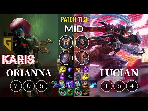 GEN Karis Orianna vs Lucian Mid - KR Patch 11.3