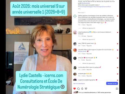 Conseils Aout 2026, mois universel 9