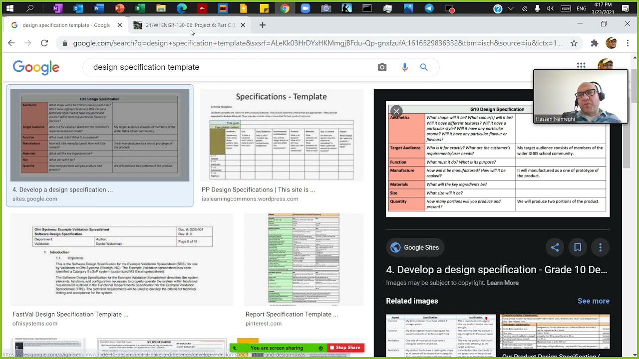 Design specification: Engineering Design Process