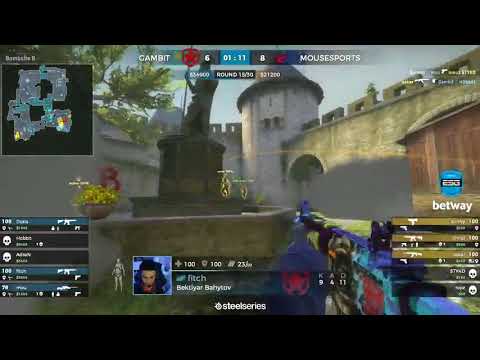 Gambit vs Mousesports. suNny 3k to close out the half Cbble.  ESG Tour Mykonos 2017