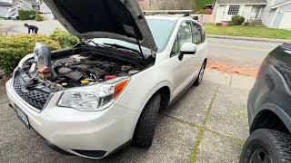 2015 Subaru Forester 154K miles. OIL CHANGE using the FUMOTO valve. No ramps or jacks needed!