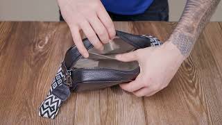 Жіноча сумка з палітуркою з натуральної шкіри Vintage 22406 чорна