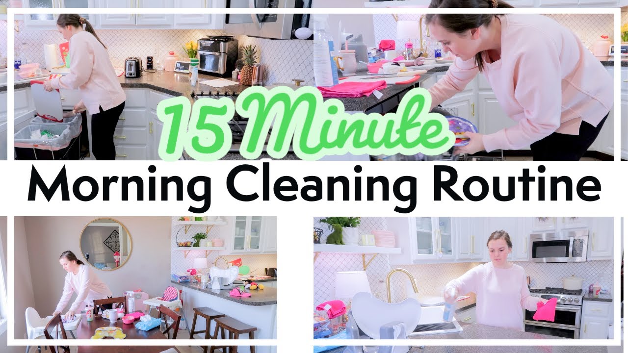 15 Minute Morning Cleaning Routine | Stay At Home Mom Routines | Quick Clean With Me 2022