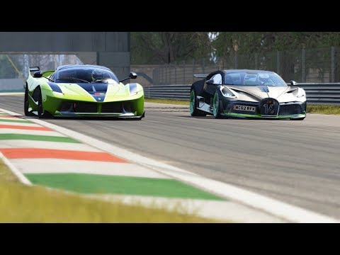 Bugatti Divo vs Ferrari FXX K at Monza Circuit