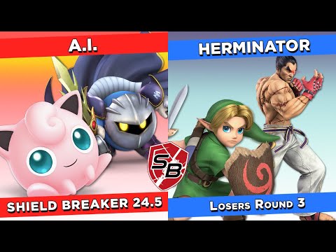 Shield Breaker 24.5 - A.I. (Jigglypuff, Meta Knight) Vs. Herminator (Young Link, Kazuya)