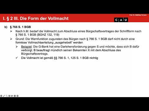 BGB AT – Folge 30 (Stellvertretung: Missbrauch der Vertretungsmacht, Erlöschen der Vollmacht)