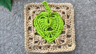 Crochet Leaf Granny Square Tutorial