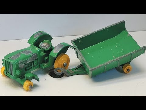 "Matchbox" Restaurierung John Deere Traktor Nr. 50 & Anhänger Nr. 51 Druckgussauto