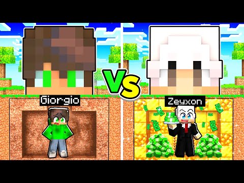 BASE SEGRETA RICCA di ZEYXON contro POVERA di GIORGIO in Minecraft!