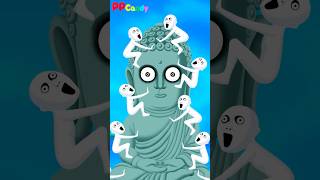 妖怪しゃかしゃか 大仏にしがみつく！#shorts #anime #animation #妖怪