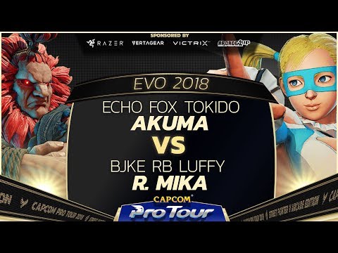 Echo Fox Tokido (Akuma) vs BJKE RB Luffy (R. Mika) - EVO 2018 - Top 8 - SFV - CPT 2018