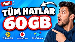 TÜM HATLAR'DA GEÇERLİ BEDAVA 60 GB İNTERNET 2026 | Vodafone, Turkcell ve Türk Te
