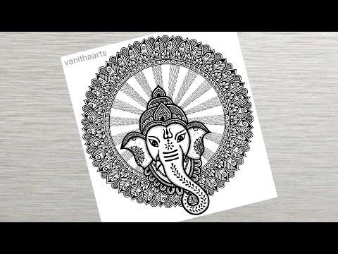 Ganesha Mandala Art How to draw a Mandala for beginners ganeshchaturthi doodle vanithaarts