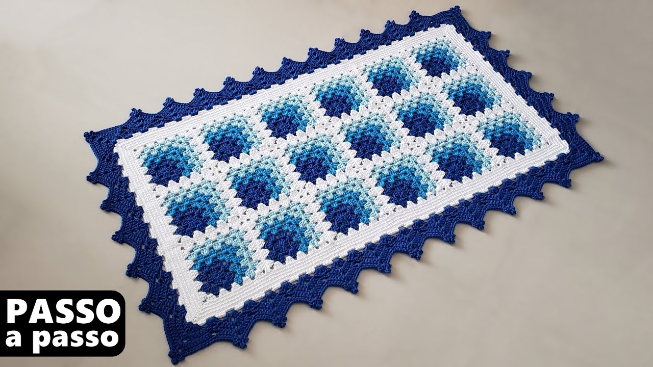 Tapete Retangular Simples de Crochê