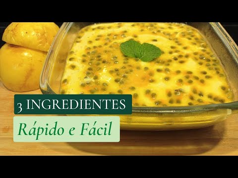 Passion fruit mousse with the fruit