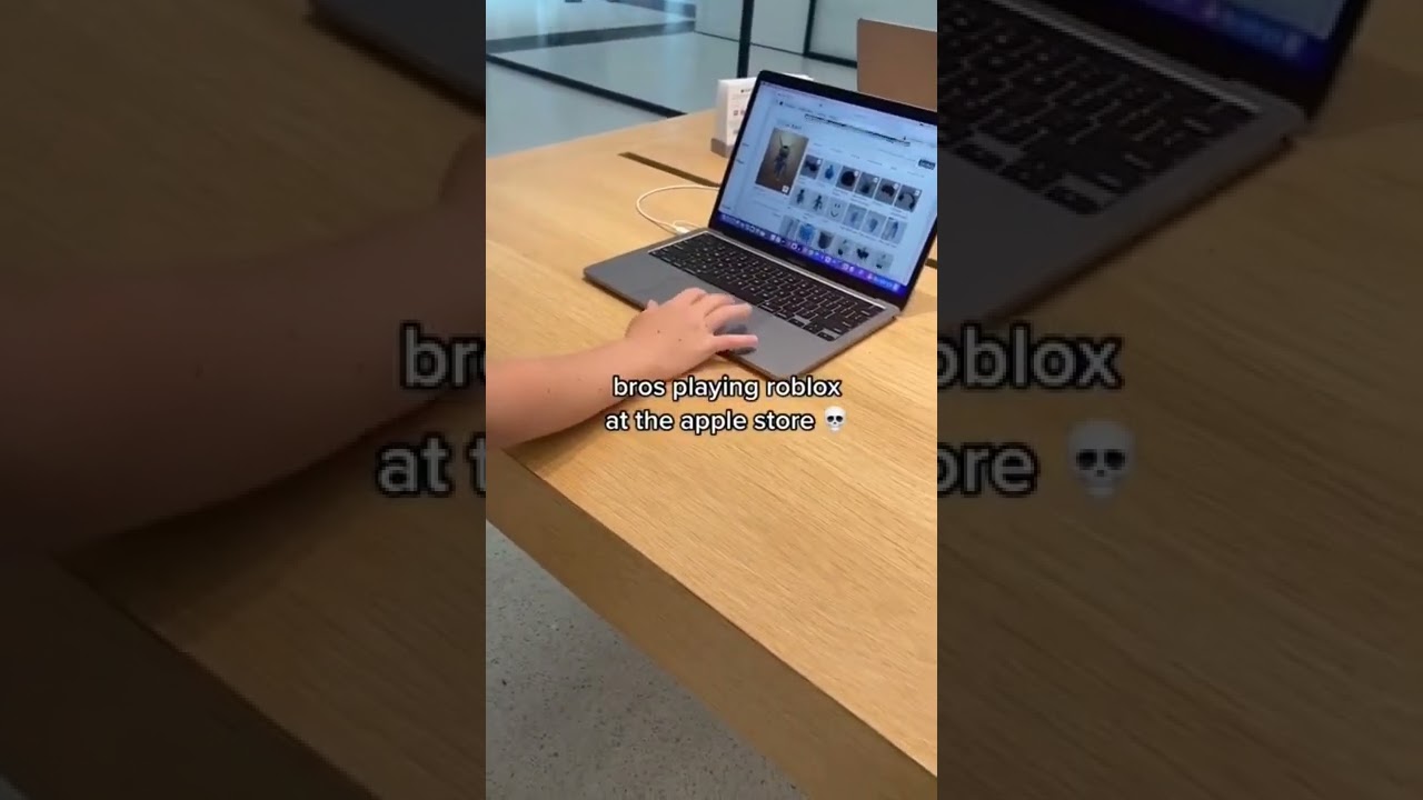 Playing Roblox in the apple store #shorts