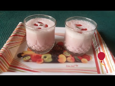 Strawberry milkshake Recipe 🍓🍓By Adeeba's kitchen 🫕🔪