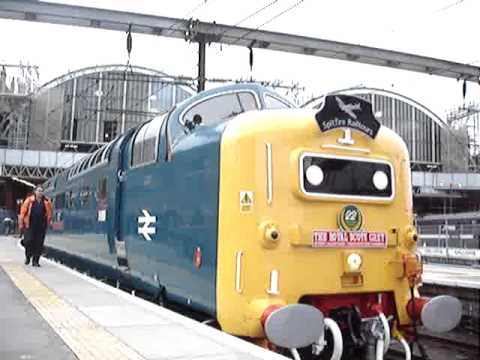 Deltic 55022 Royal Scots Grey twin engine start up.