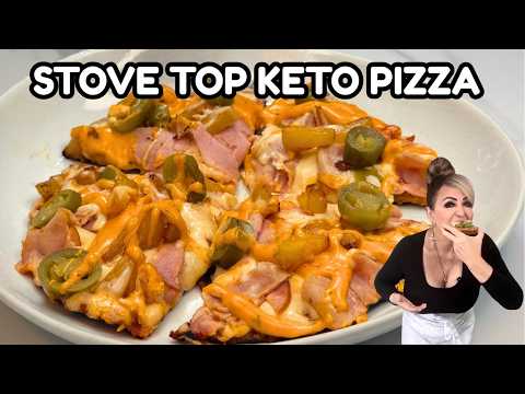 Stovetop Keto Pizza (Hawaiian) | 3.8g Net Carbs Per Slice