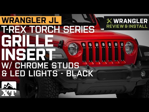 Wrangler JL 3.6L T-REX Torch Series Grille Inserts w/ LED Lights - Black Review & Install