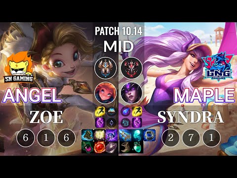SN Angel Zoe vs LNG Maple Syndra Mid - KR Patch 10.14