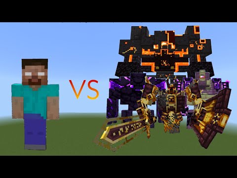 Herobrine vs L Ender Cataclysm Bosses - Minecraft Mob Battle