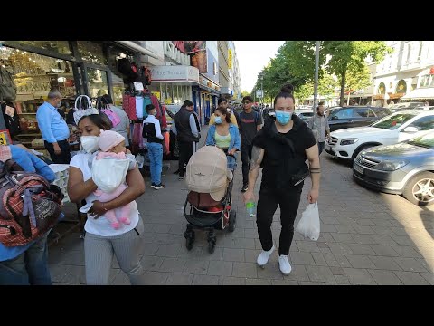 Relaxing Walking tour with Original City Sounds in Germany Hamburg - Steindamm - Summer 🇩🇪 2021 - 4K