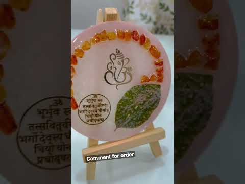 Pink resin mantra freme, for gift, size: 4 inch